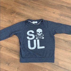 Small Soul Cycle light sweatshirt.